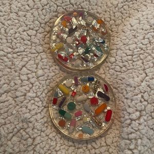 Set of 2 pill coasters. Bought on Etsy